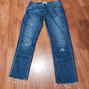 PAIGE Vintage Frayed Hem Ripped Jeans